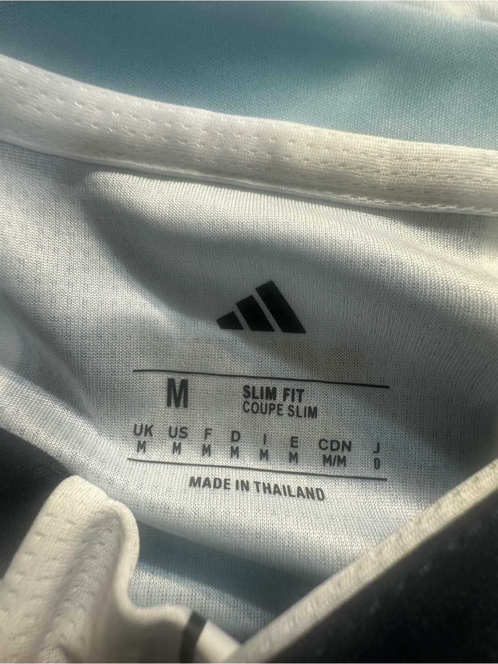 adidas Messi Argentina Soccer Jersey in Sky Blue & White with Gold Accents - Picture 7 of 8